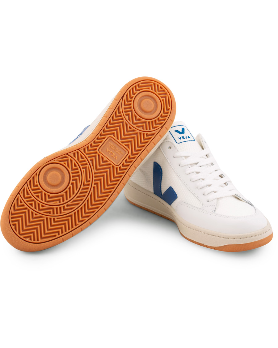 Mies | Veja V-12 Mesh Sneaker White/Indigo/Orange/Flou | Veja | V-12 Mesh Sneaker White/Indigo/Orange/Flou