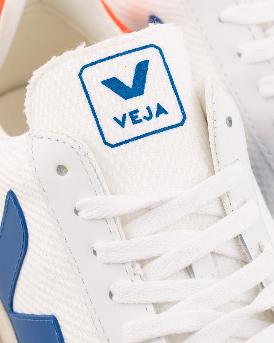Mies | Veja V-12 Mesh Sneaker White/Indigo/Orange/Flou | Veja | V-12 Mesh Sneaker White/Indigo/Orange/Flou