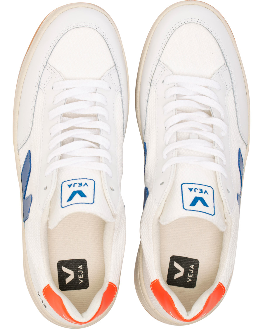 Mies | Veja V-12 Mesh Sneaker White/Indigo/Orange/Flou | Veja | V-12 Mesh Sneaker White/Indigo/Orange/Flou