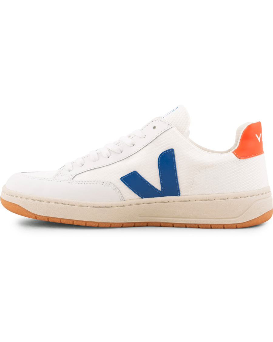 Mies | Veja V-12 Mesh Sneaker White/Indigo/Orange/Flou | Veja | V-12 Mesh Sneaker White/Indigo/Orange/Flou