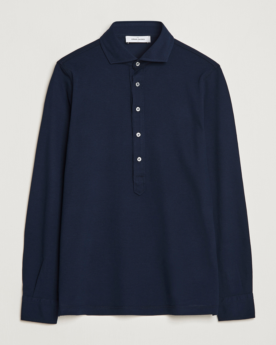 Mies | Kauluspaidat | Gran Sasso | Popover Shirt Navy