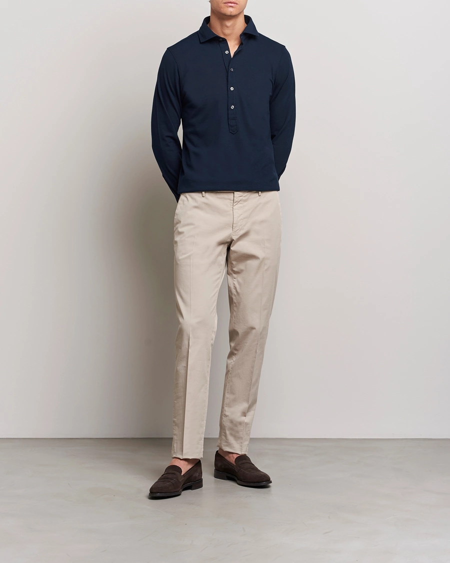Mies | Kauluspaidat | Gran Sasso | Popover Shirt Navy