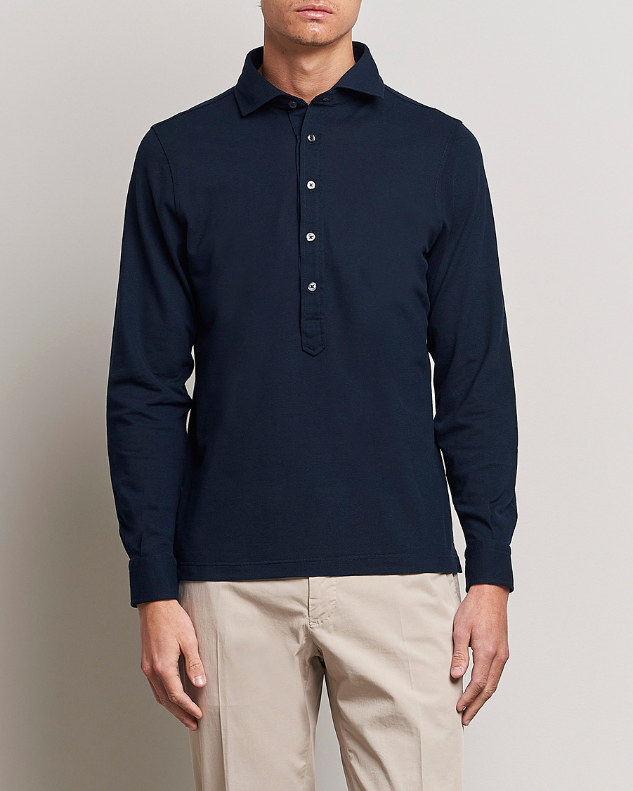 Mies | Kauluspaidat | Gran Sasso | Popover Shirt Navy