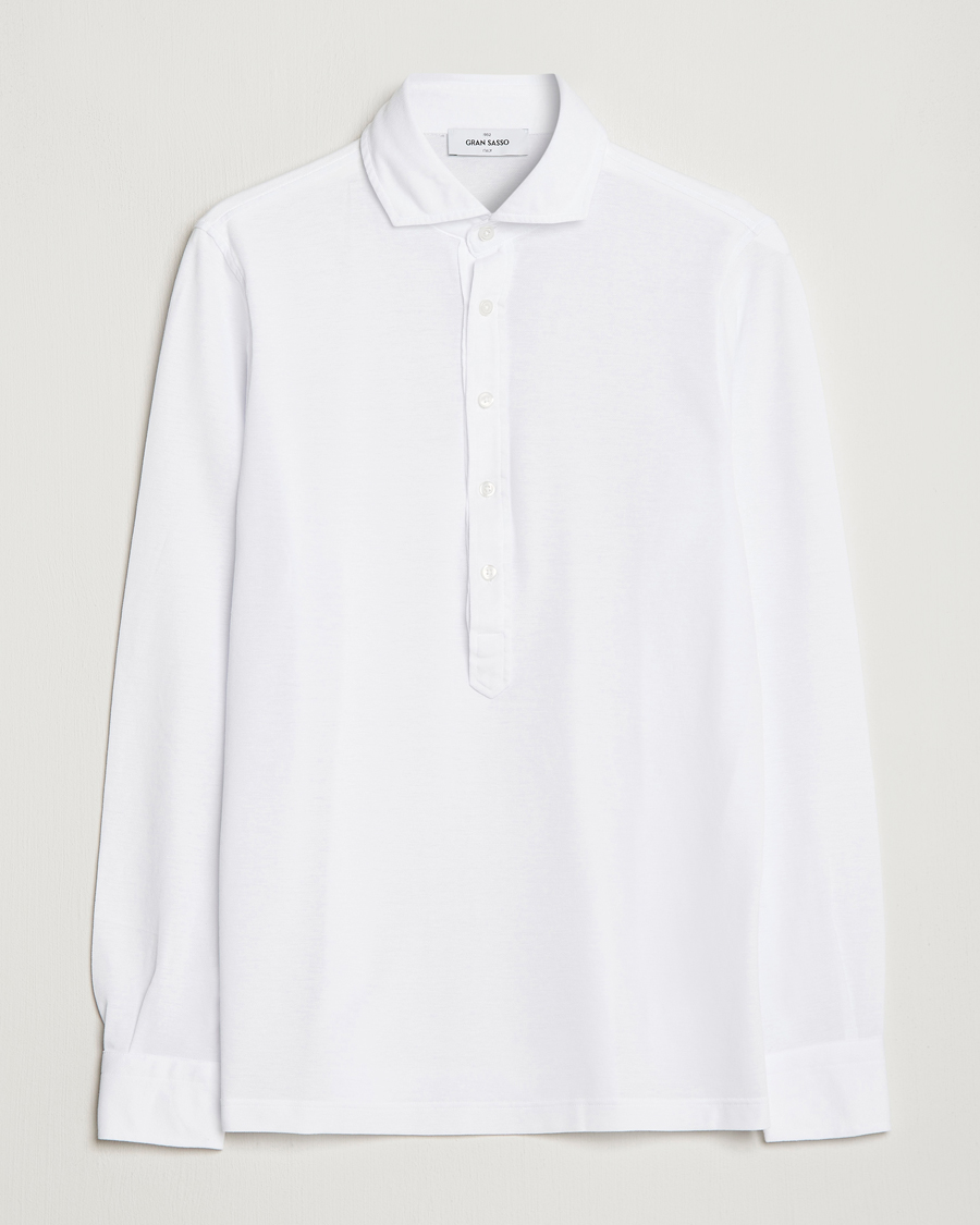 Mies | Kauluspaidat | Gran Sasso | Popover Shirt White