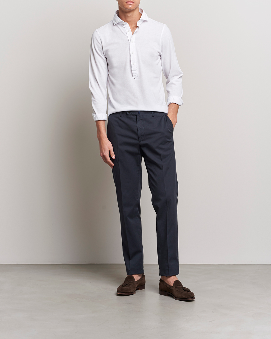 Mies | Kauluspaidat | Gran Sasso | Popover Shirt White