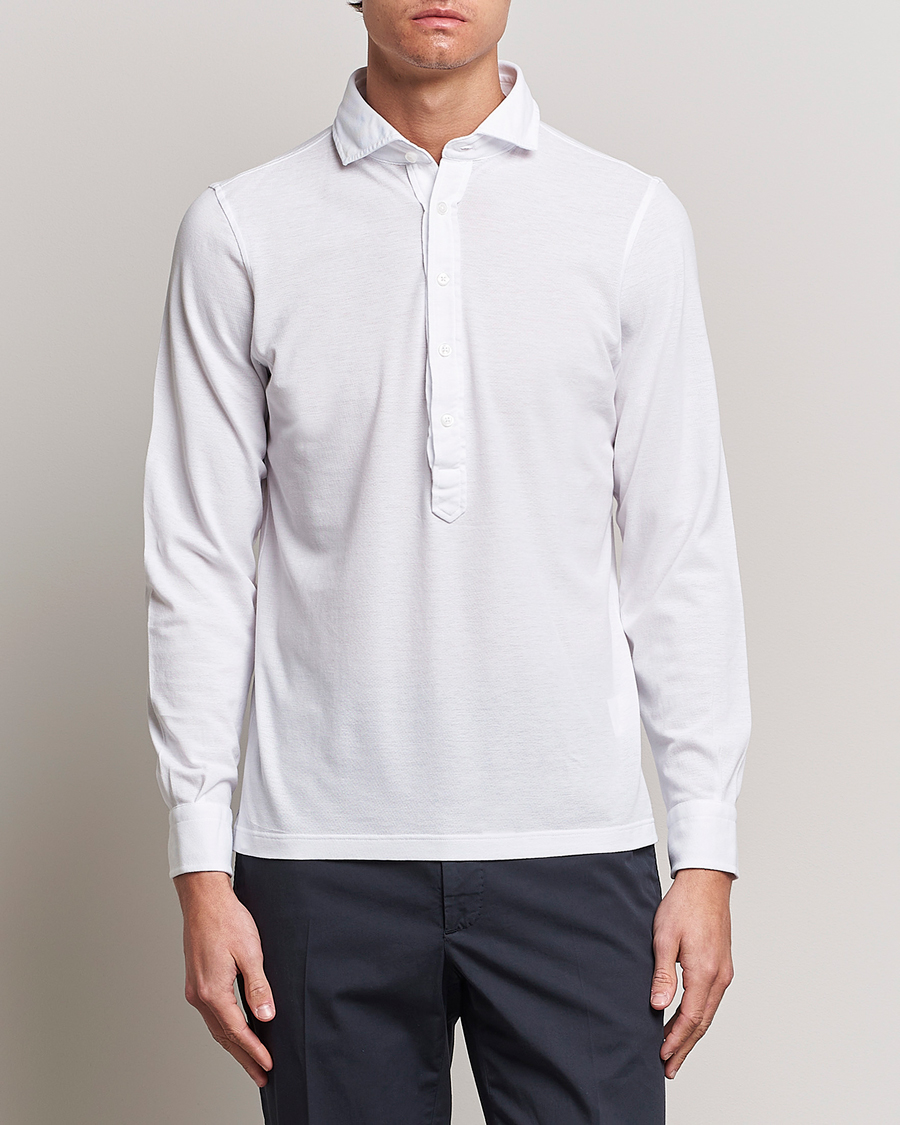 Mies | Kauluspaidat | Gran Sasso | Popover Shirt White