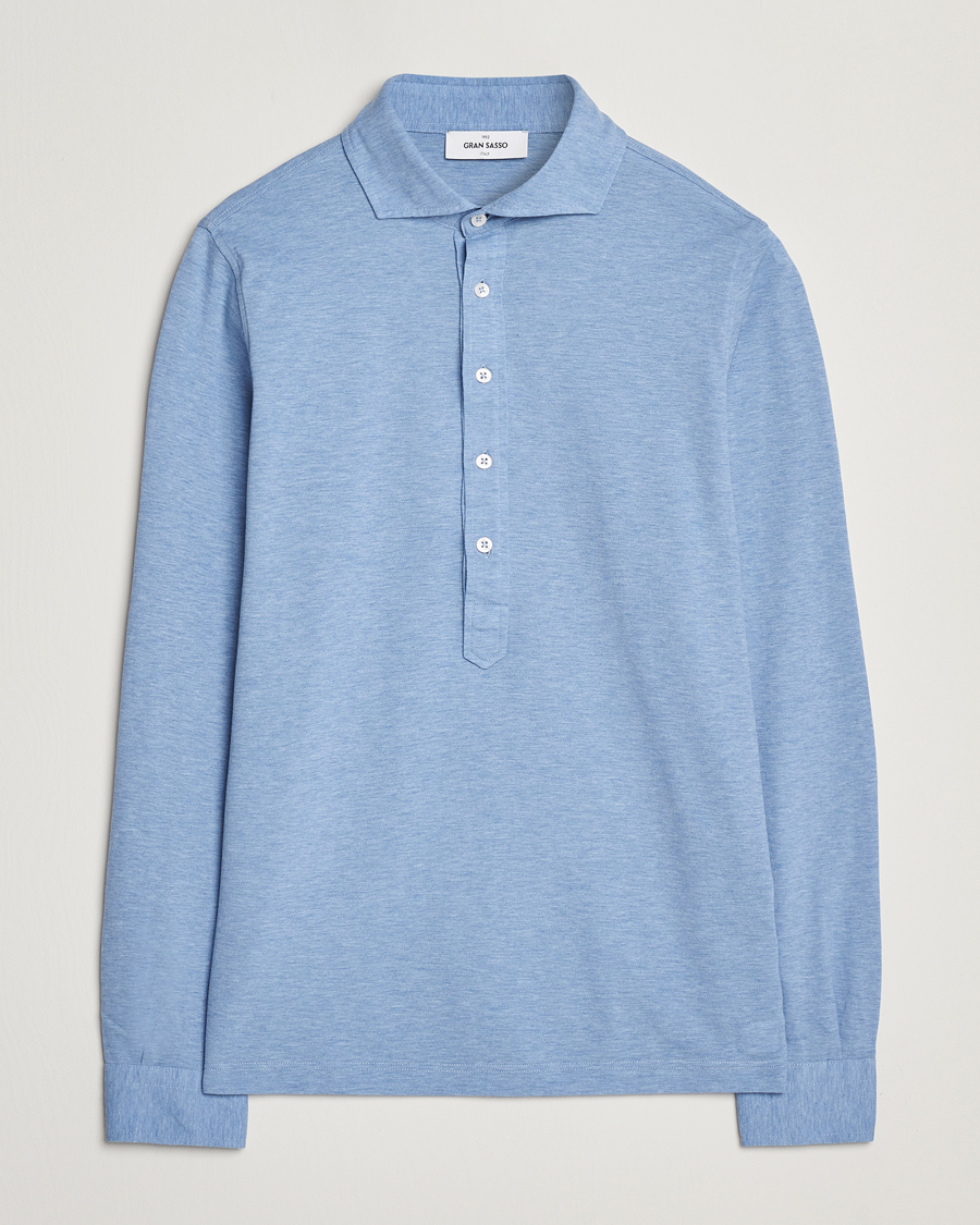 Mies | Kauluspaidat | Gran Sasso | Popover Shirt Light Blue