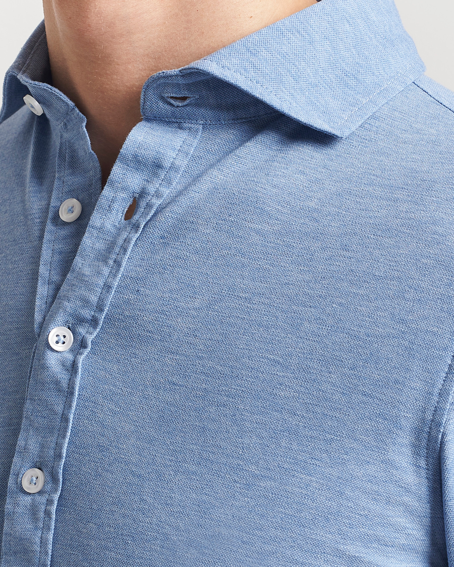 Mies | Kauluspaidat | Gran Sasso | Popover Shirt Light Blue
