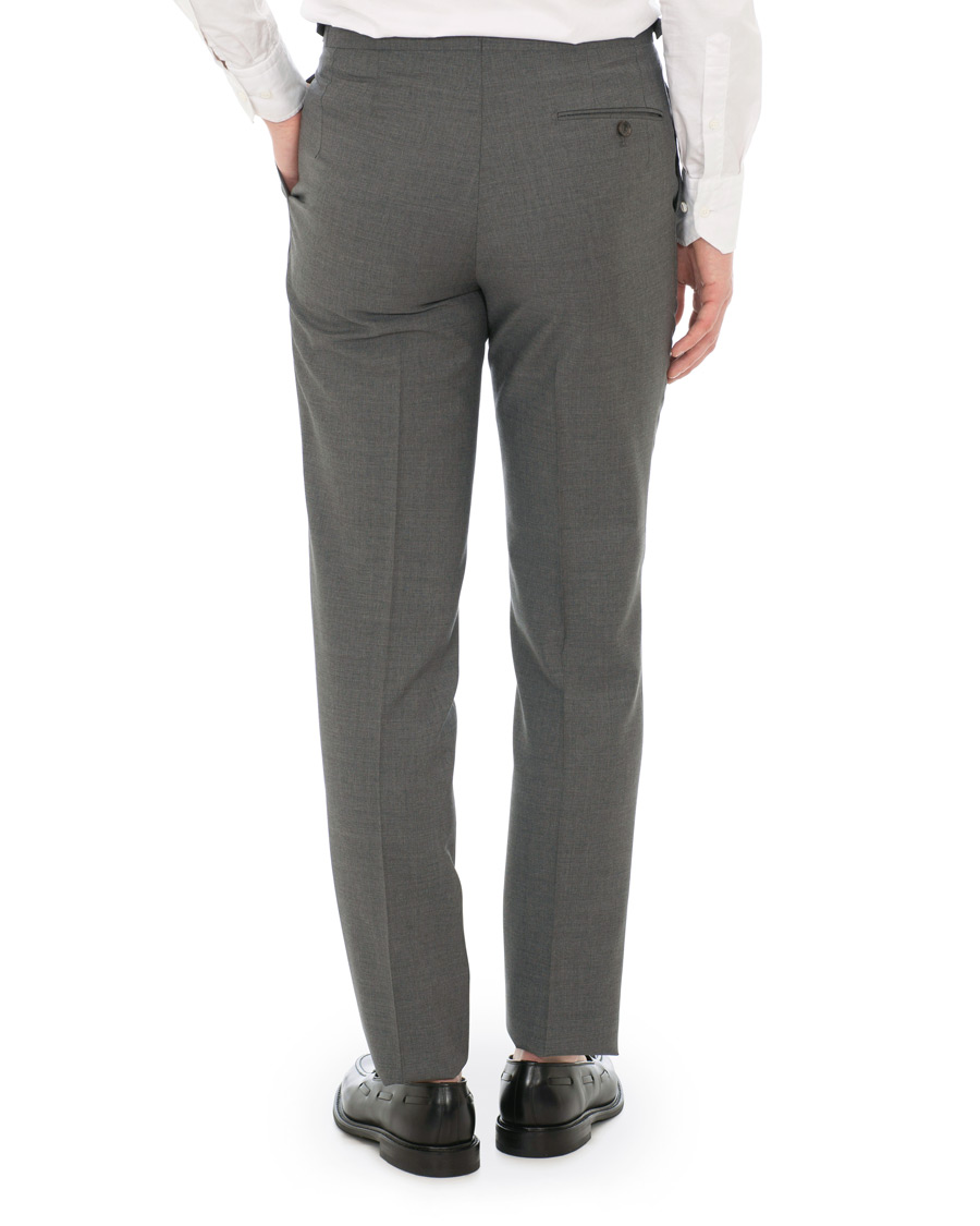 Mies | Housut | Berg&Berg | Arnold Pleated Side Adjuster Wool Trousers Grey
