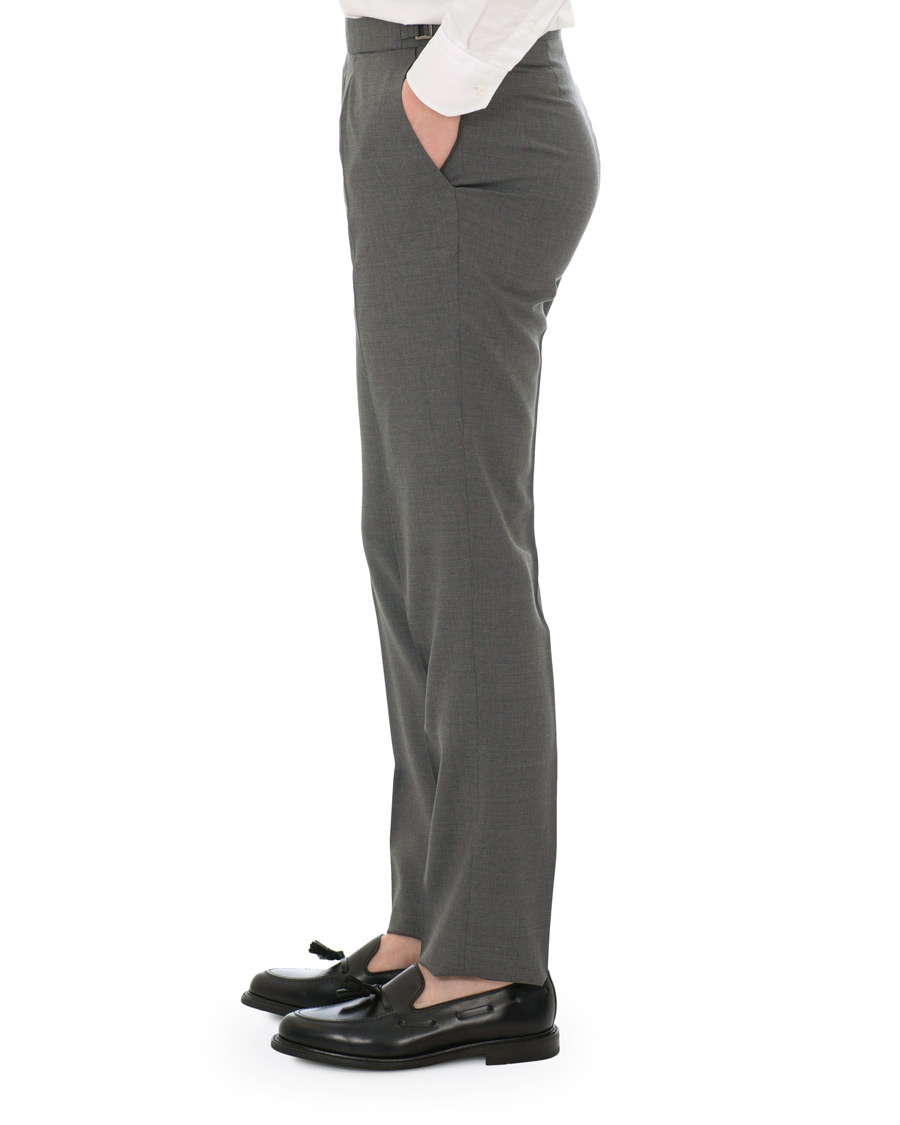 Mies | Housut | Berg&Berg | Arnold Pleated Side Adjuster Wool Trousers Grey