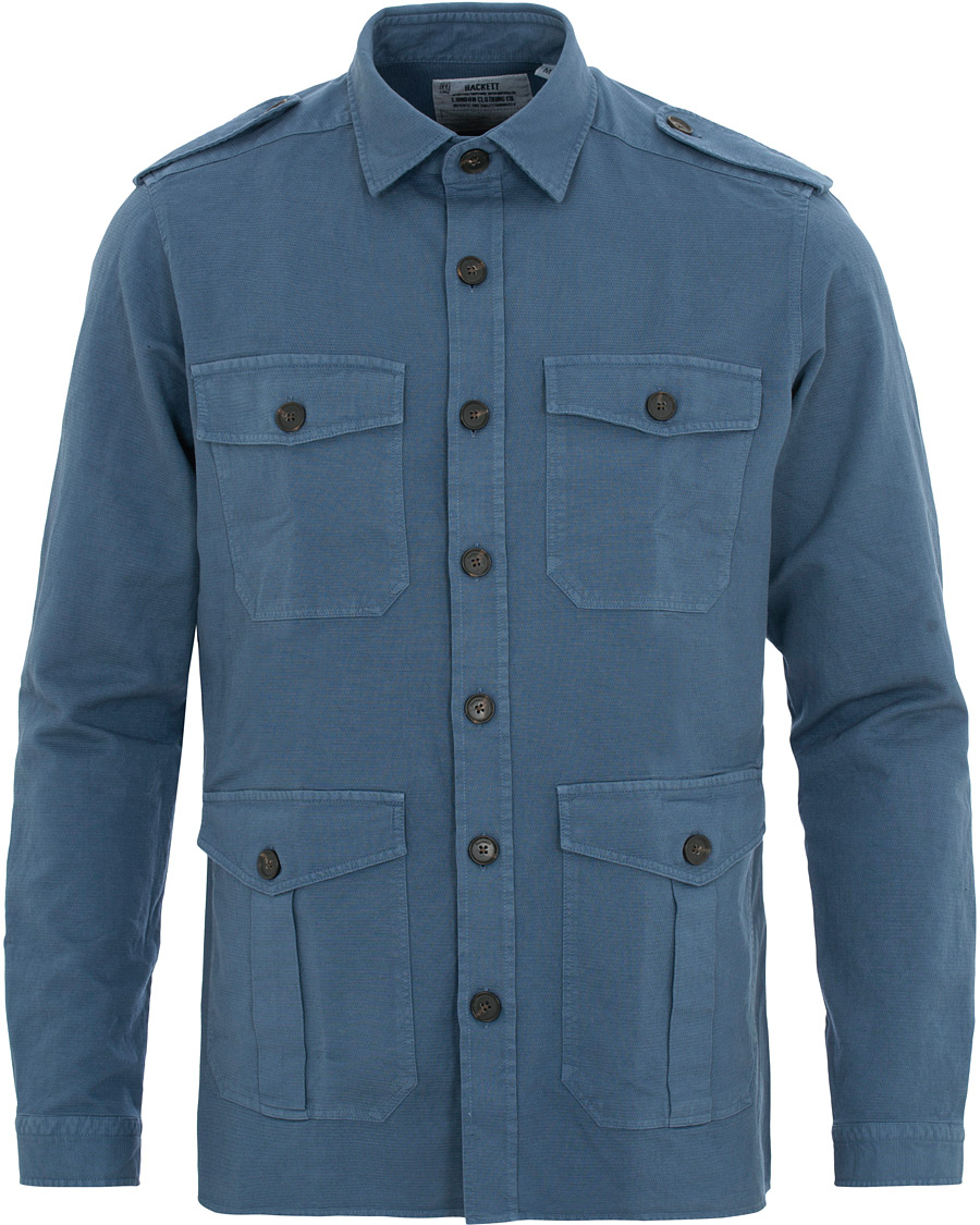 Mies | Kauluspaidat | Hackett | Four Pocket Overshirt Blue