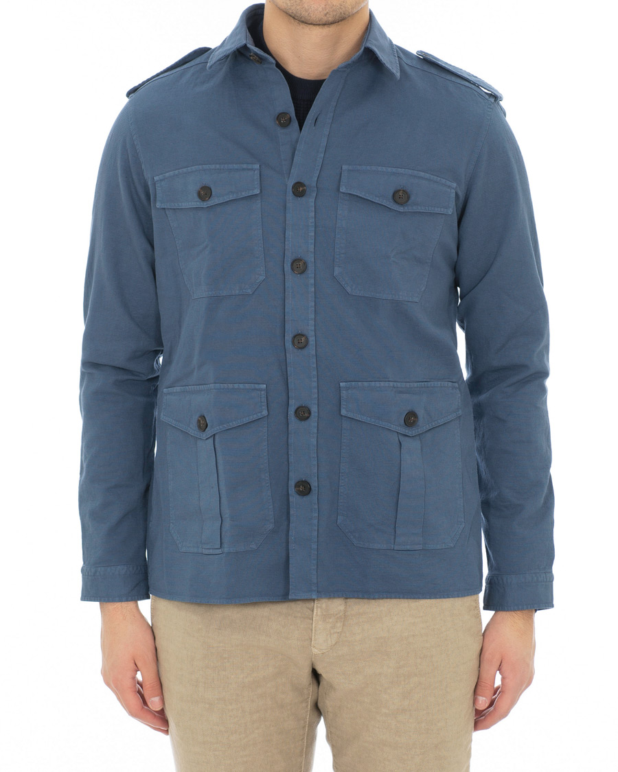 Mies | Kauluspaidat | Hackett | Four Pocket Overshirt Blue