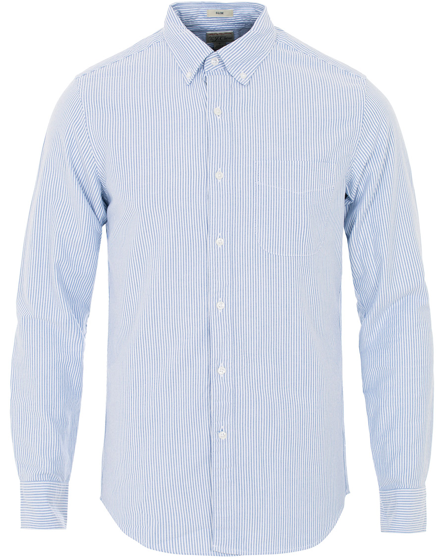 Mies | Kauluspaidat | J.Crew | Slim Fit Stretch Oxford University Stripe Shirt Blue