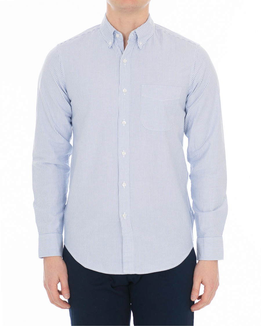 Mies | Kauluspaidat | J.Crew | Slim Fit Stretch Oxford University Stripe Shirt Blue