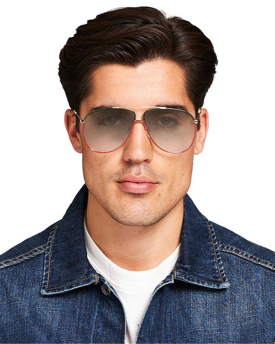 Mies | Gucci GG0440S Sunglasses Gold/Green | Gucci | GG0440S Sunglasses Gold/Green