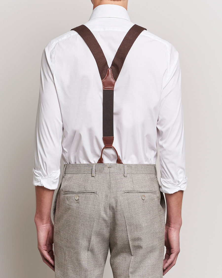 Mies | Henkselit | Albert Thurston | Linen Braces 38mm Brown