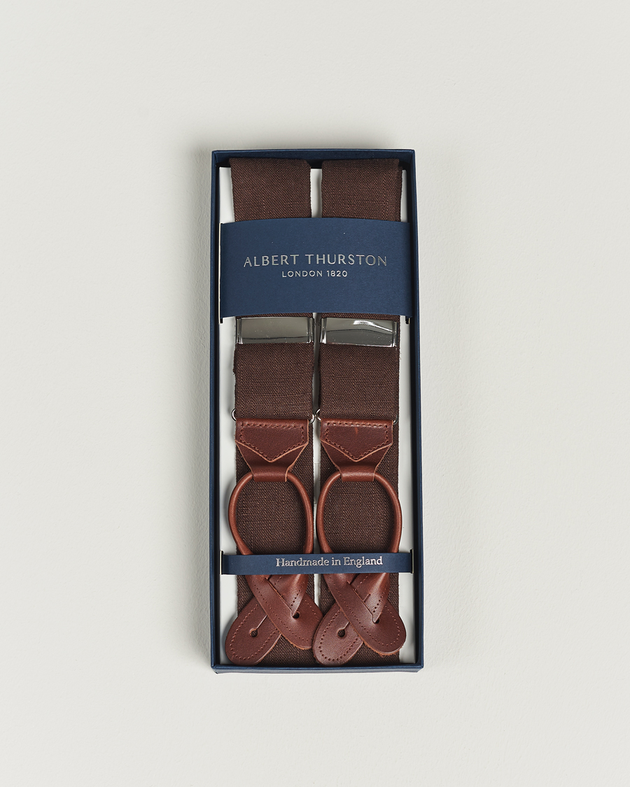 Mies | Henkselit | Albert Thurston | Linen Braces 38mm Brown