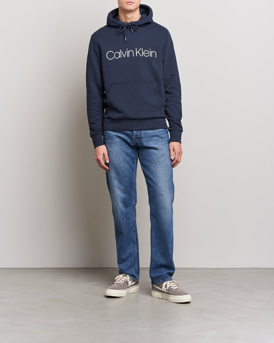 Mies | Puserot | Calvin Klein | Front Logo Hoodie Navy