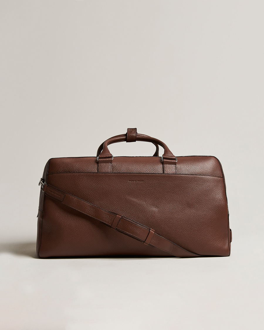 Mies | Laukut | Tiger of Sweden | Brome Grained Leather Weekendbag Brown
