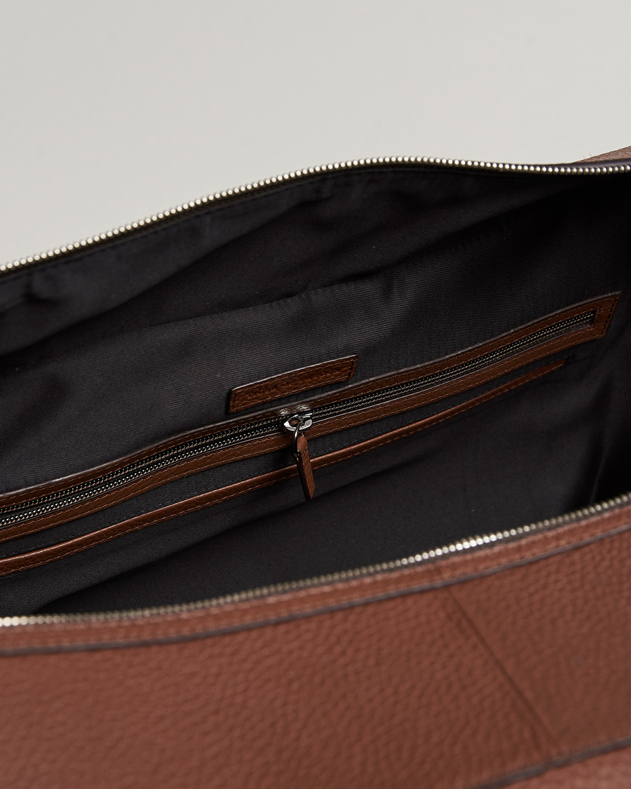 Mies | Laukut | Tiger of Sweden | Brome Grained Leather Weekendbag Brown