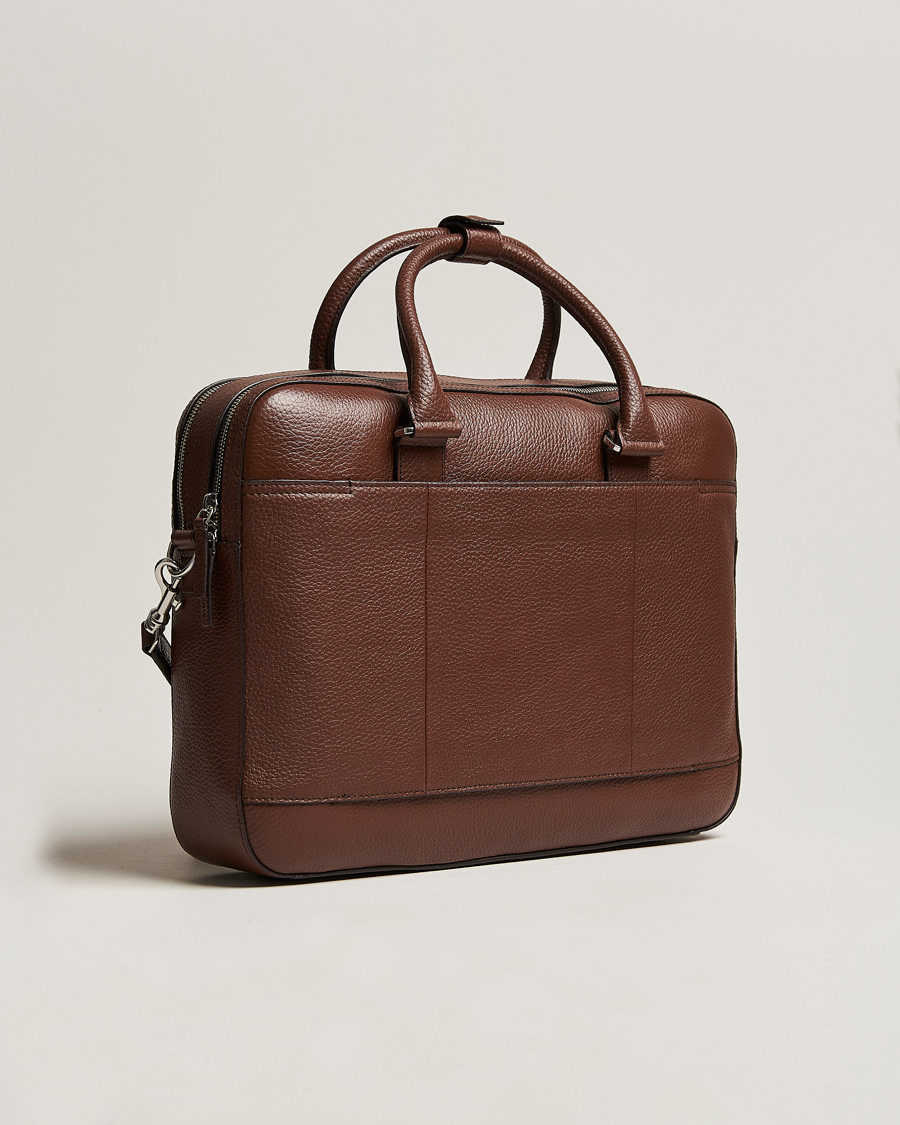 Mies | Laukut | Tiger of Sweden | Burin Grained Leather Briefcase Brown