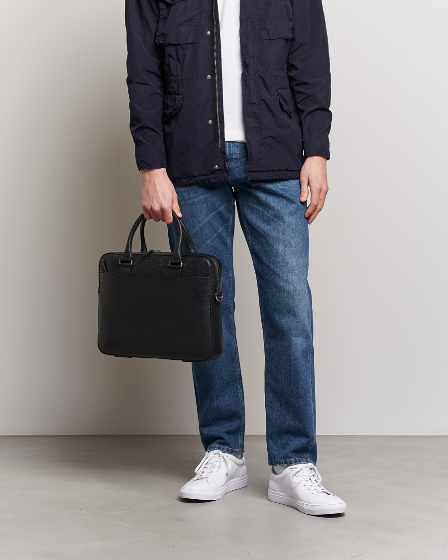Mies | Laukut | Tiger of Sweden | Bosun Grained Leather Briefcase Black