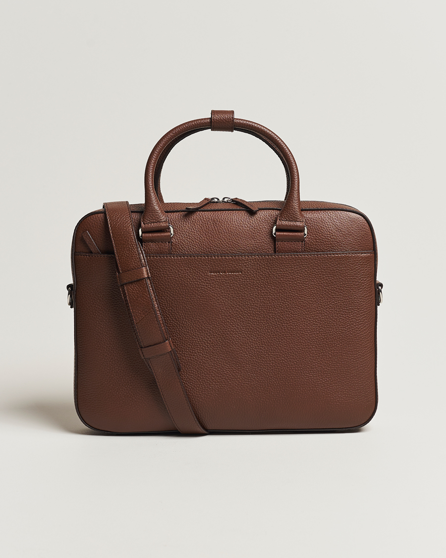 Miehet |  | Tiger of Sweden | Bosun Grained Leather Briefcase Brown