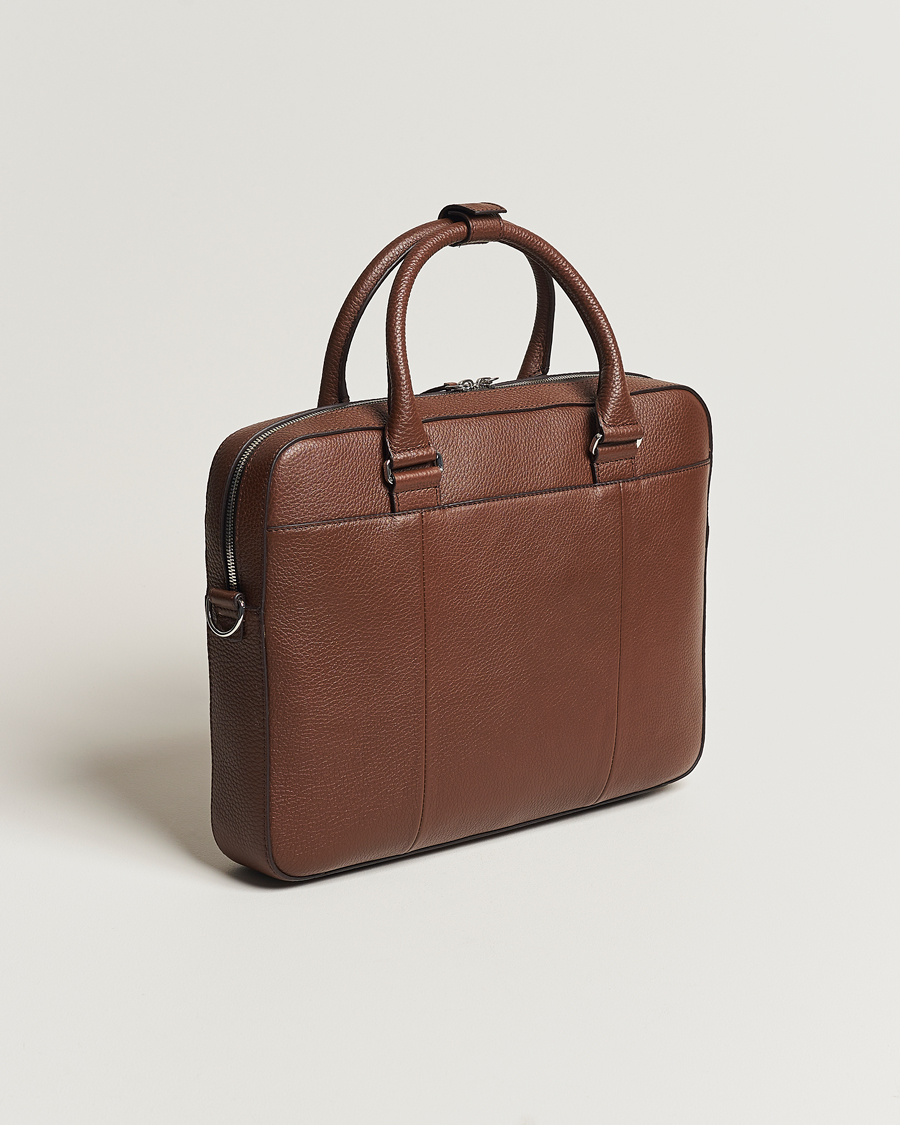 Mies | Laukut | Tiger of Sweden | Bosun Grained Leather Briefcase Brown