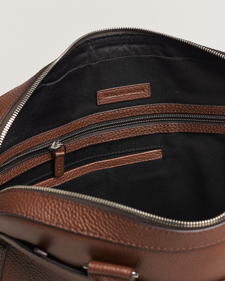 Mies | Laukut | Tiger of Sweden | Bosun Grained Leather Briefcase Brown