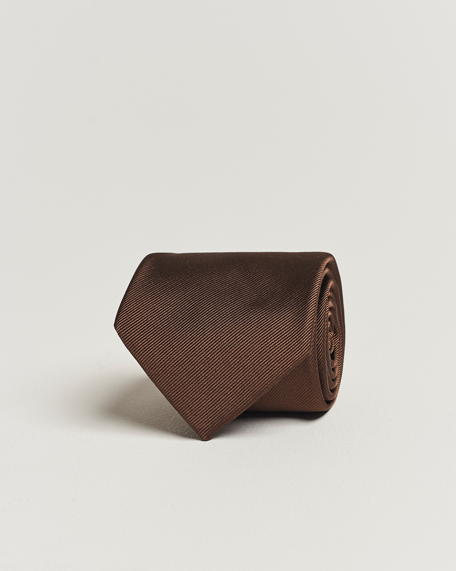 Mies | Solmiot | Amanda Christensen | Plain Classic Tie 8 cm Brown