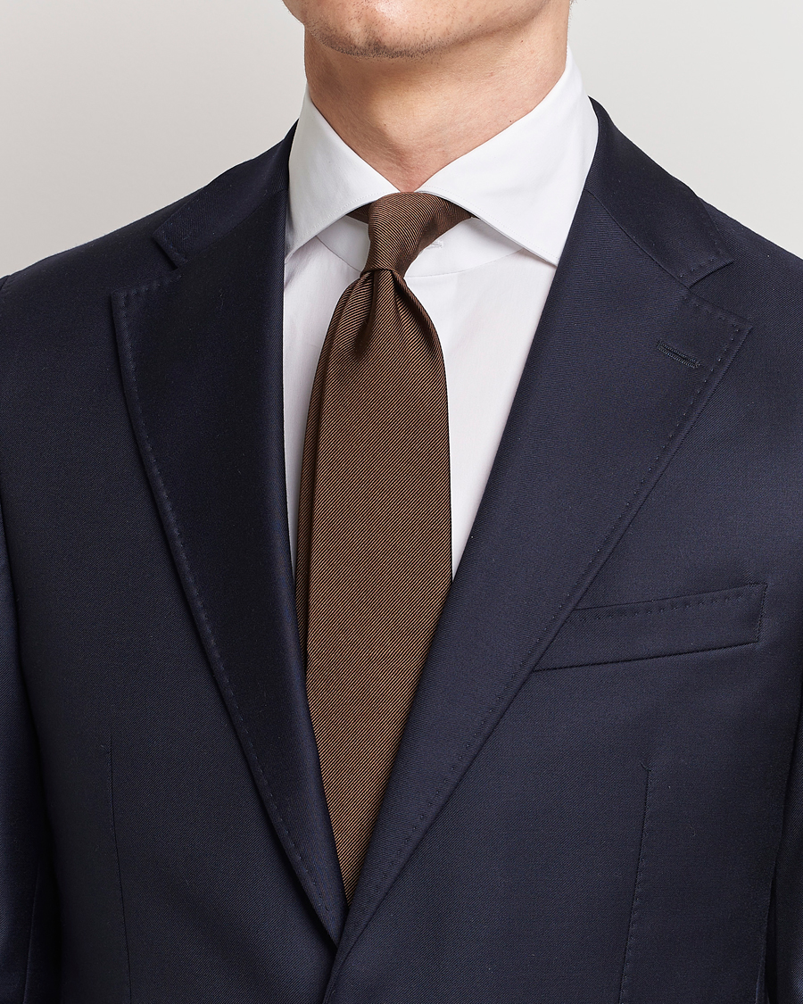 Mies | Solmiot | Amanda Christensen | Plain Classic Tie 8 cm Brown
