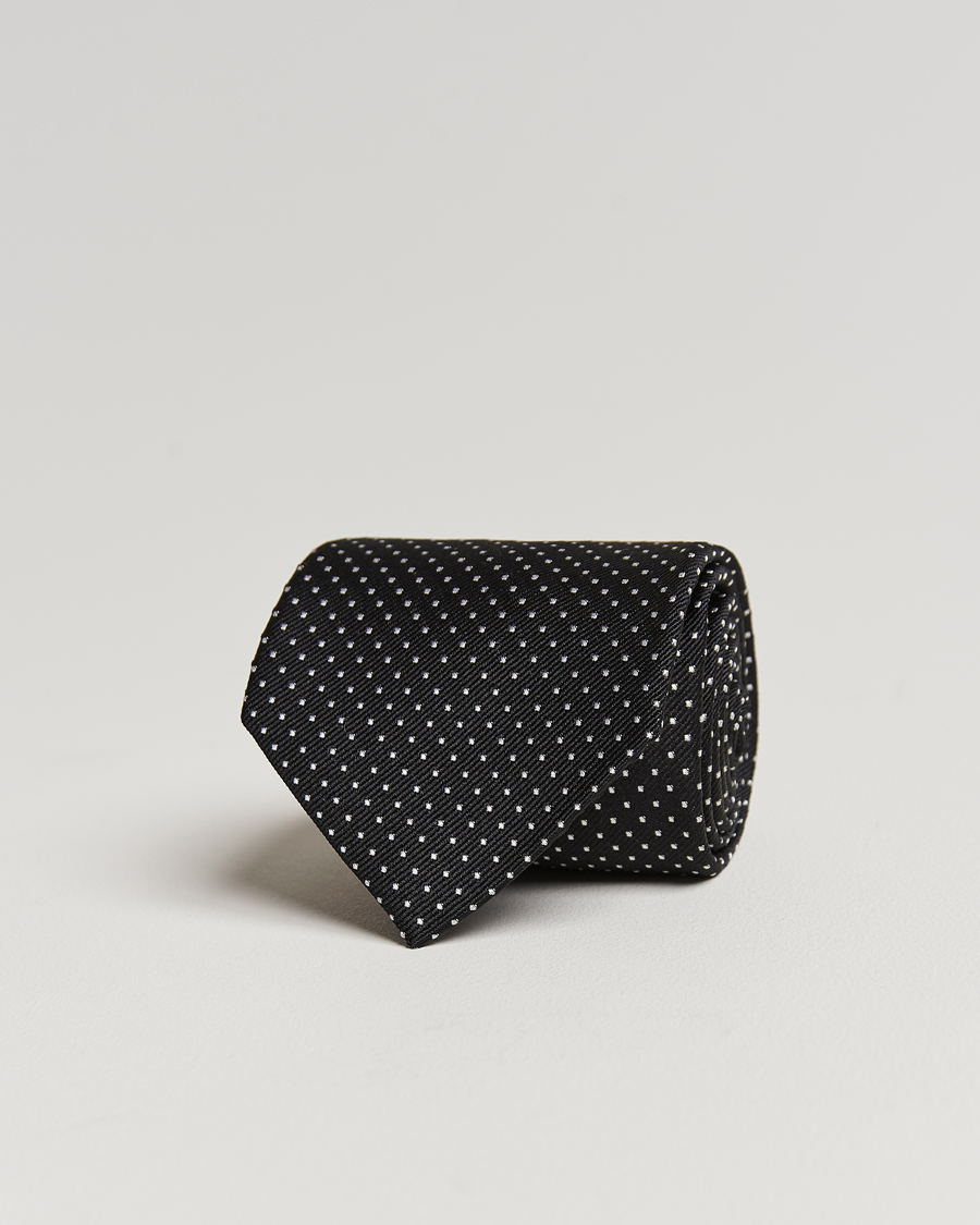 Miehet |  | Amanda Christensen | Micro Dot Classic Tie 8 cm Black/White