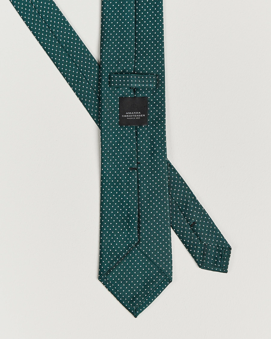 Mies | Solmiot | Amanda Christensen | Micro Dot Classic Tie 8 cm Green/White