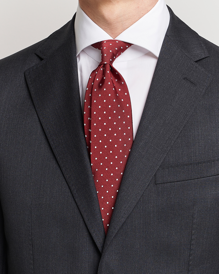 Mies | Solmiot | Amanda Christensen | Dot Classic Tie 8 cm Wine/White