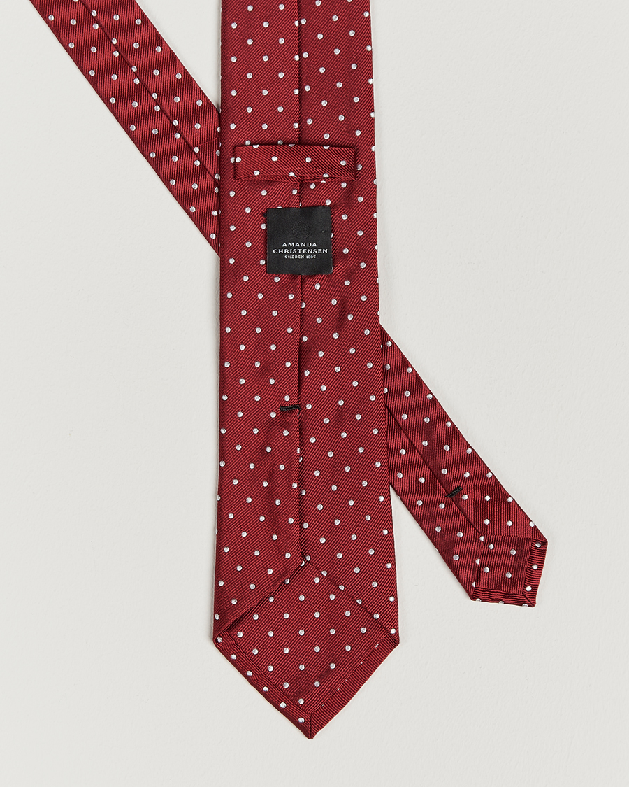 Mies | Solmiot | Amanda Christensen | Dot Classic Tie 8 cm Wine/White