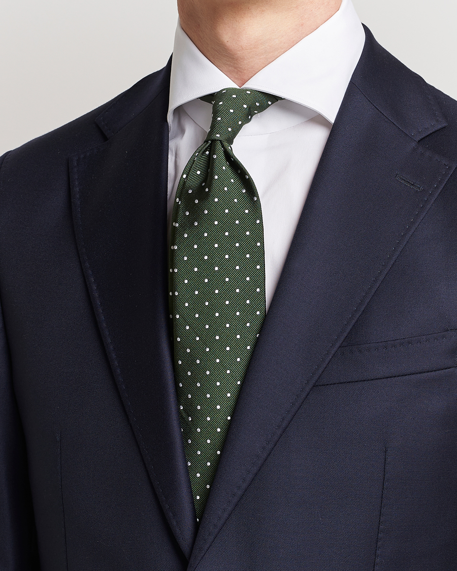Mies | Solmiot | Amanda Christensen | Dot Classic Tie 8 cm Green/White
