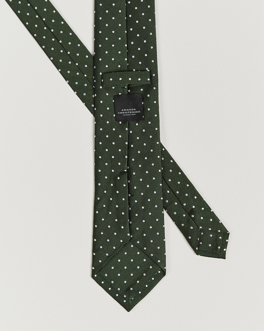 Mies | Solmiot | Amanda Christensen | Dot Classic Tie 8 cm Green/White