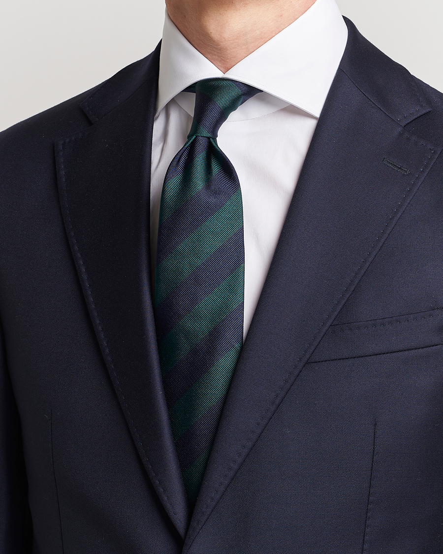 Mies | Solmiot | Amanda Christensen | Regemental Stripe Classic Tie 8 cm Green/Navy