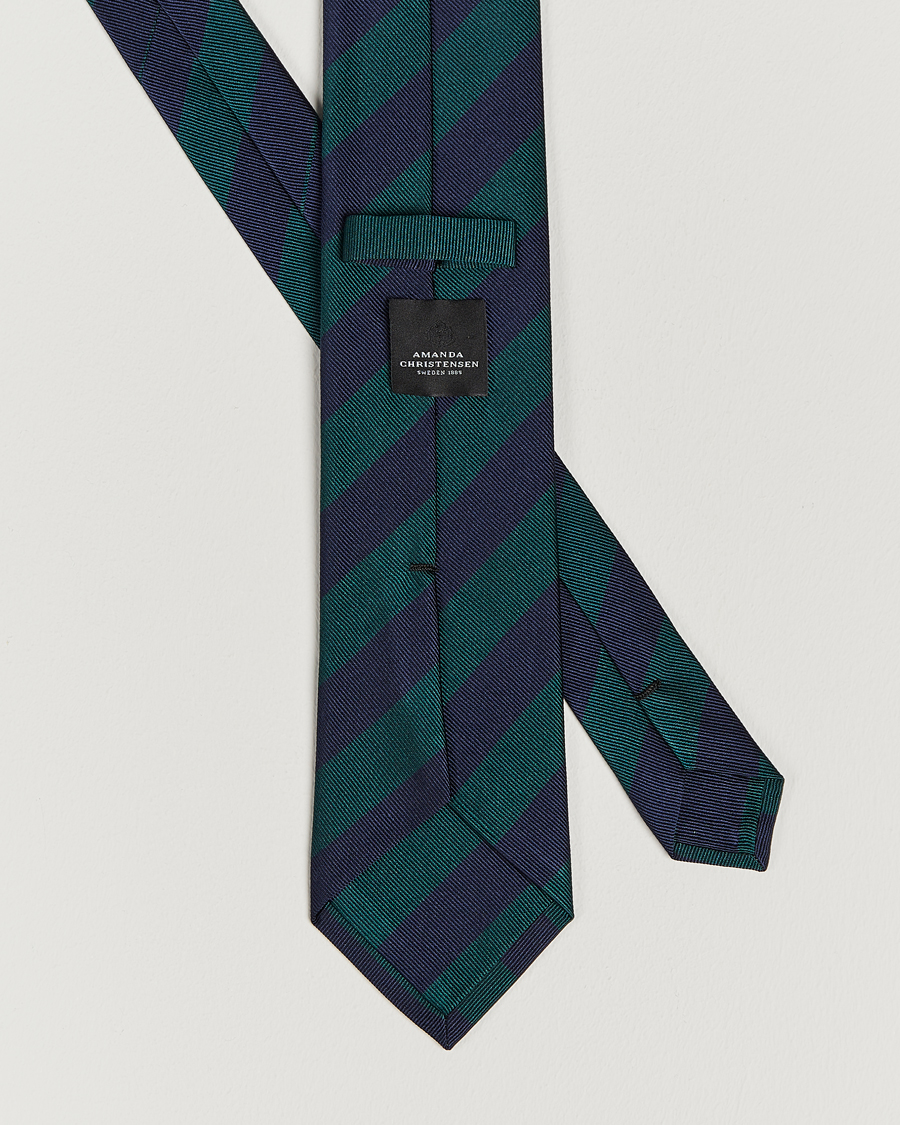 Mies | Solmiot | Amanda Christensen | Regemental Stripe Classic Tie 8 cm Green/Navy