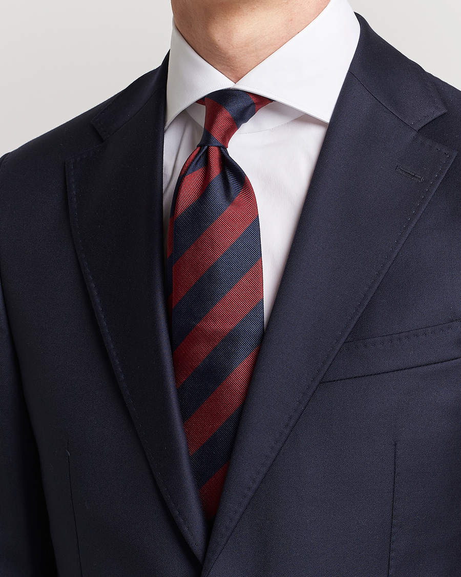 Mies | Solmiot | Amanda Christensen | Regemental Stripe Classic Tie 8 cm Wine/Navy