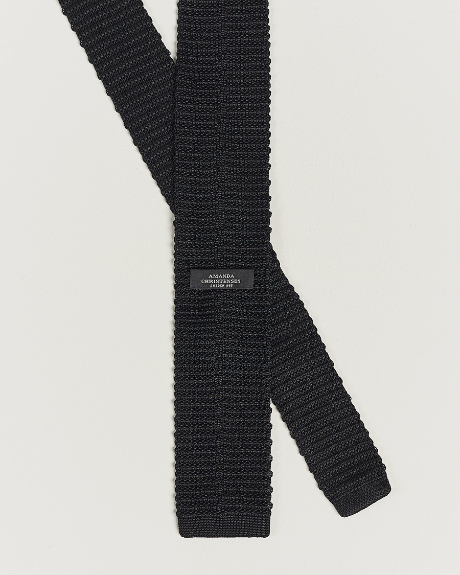 Mies | Solmiot | Amanda Christensen | Knitted Silk Tie 6 cm Black