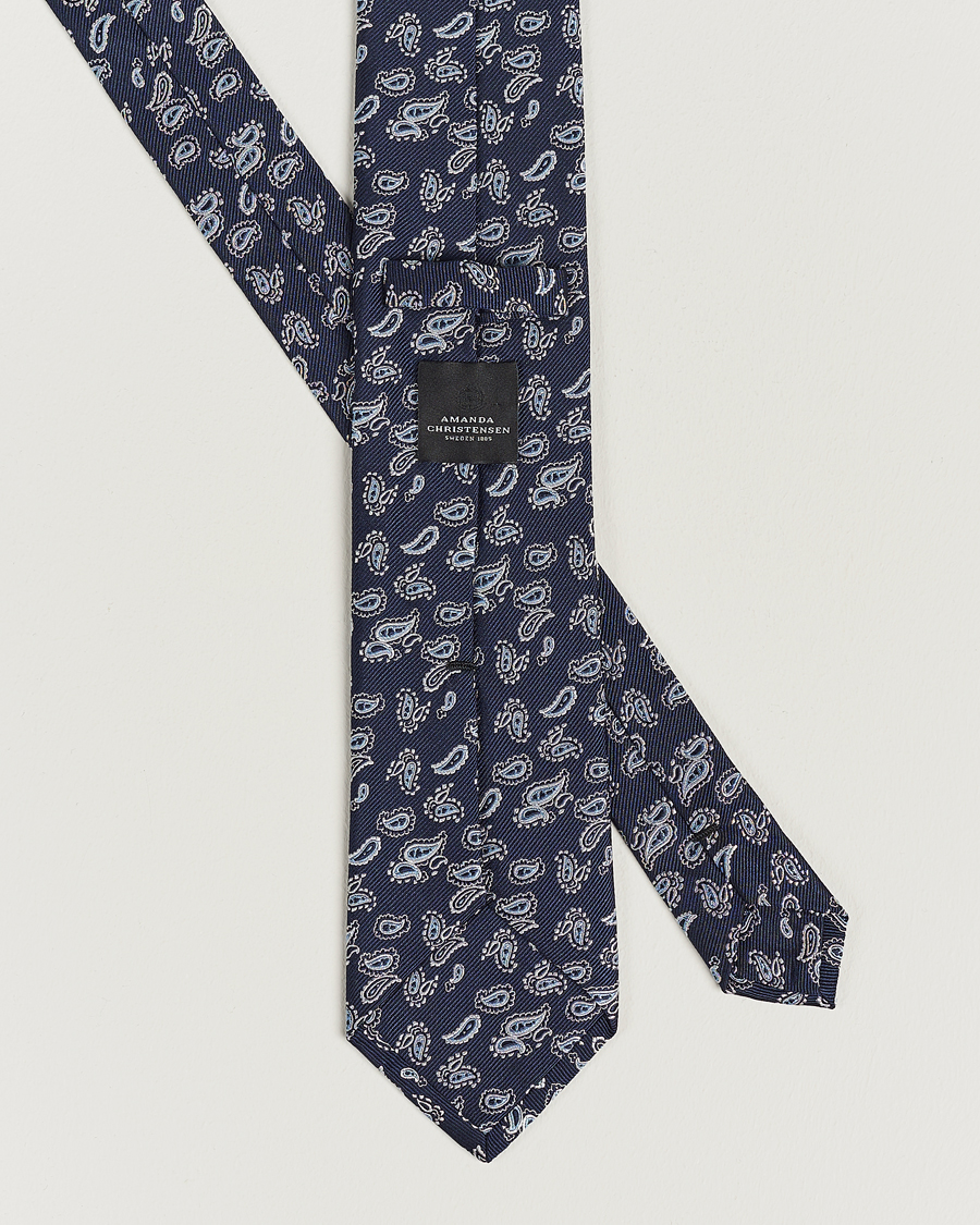 Mies | Solmiot | Amanda Christensen | Paisley Woven Silk Tie 8 cm Navy