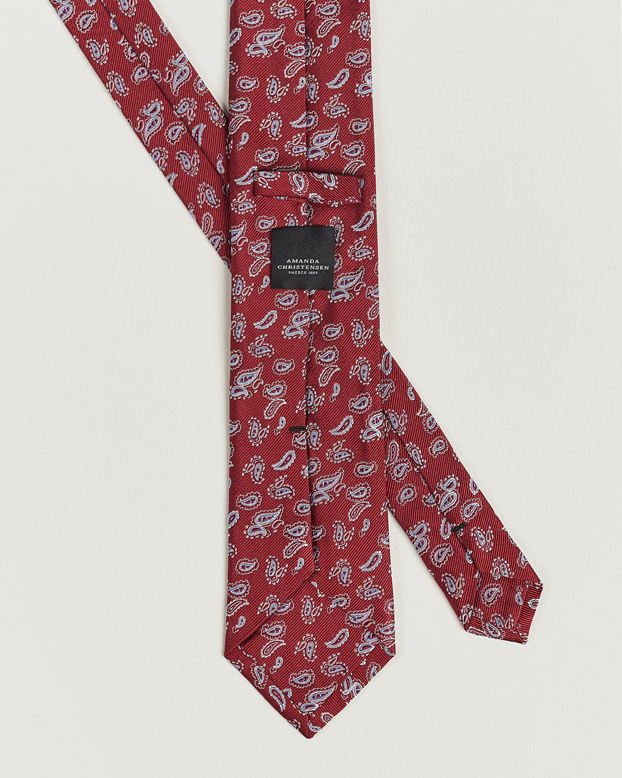 Mies | Solmiot | Amanda Christensen | Paisley Woven Silk Tie 8 cm Wine Red