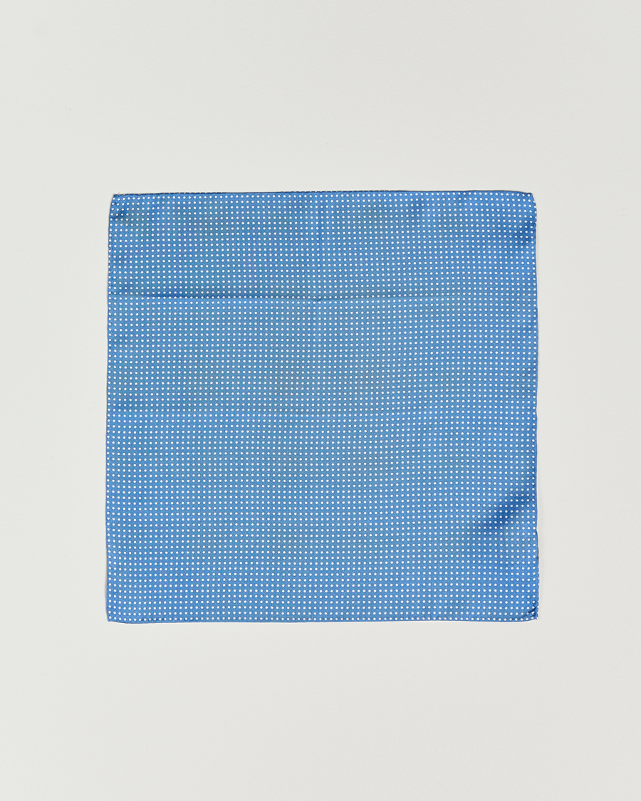 Miehet | Taskuliina | Amanda Christensen | Handkerchief Dot Silk Sky Blue