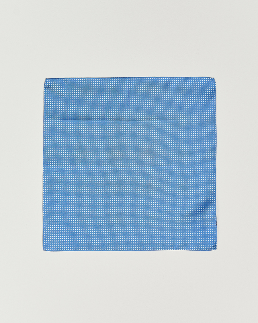 Mies | Taskuliinat | Amanda Christensen | Handkerchief Dot Silk Sky Blue