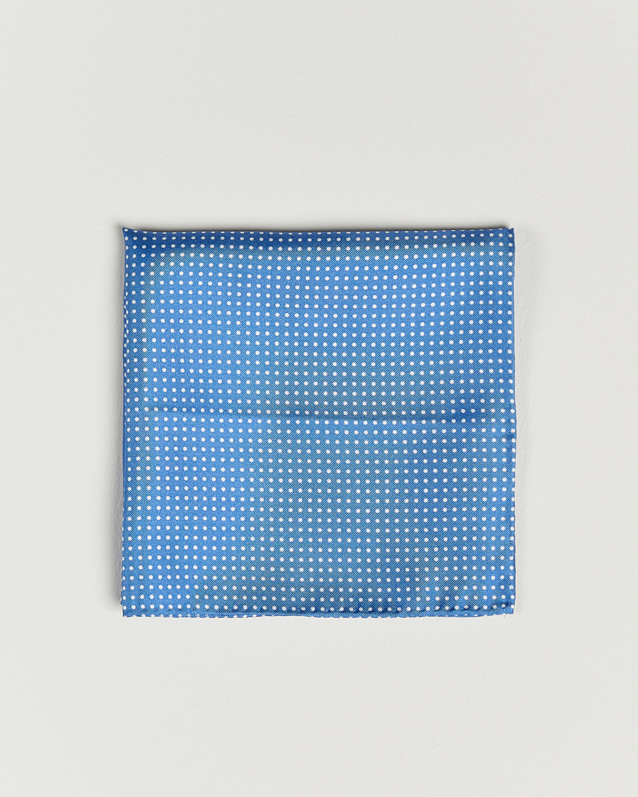 Mies | Taskuliinat | Amanda Christensen | Handkerchief Dot Silk Sky Blue