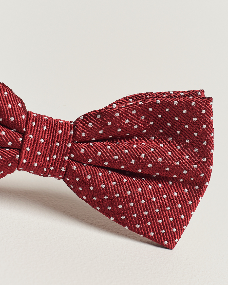 Mies | Amanda Christensen Micro Dot Pre Tie Silk Wine Red | Amanda Christensen | Micro Dot Pre Tie Silk Wine Red