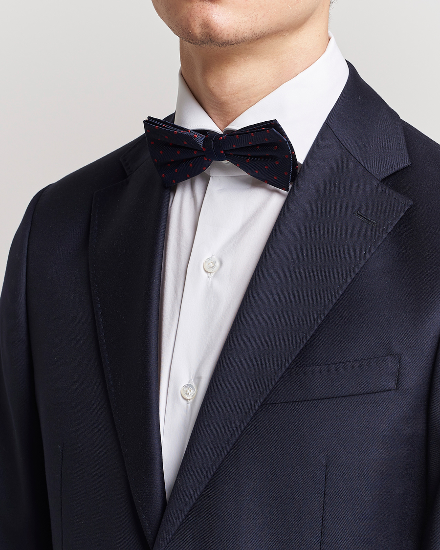Mies | Amanda Christensen Dot Pre Tie Silk Navy/Wine | Amanda Christensen | Dot Pre Tie Silk Navy/Wine