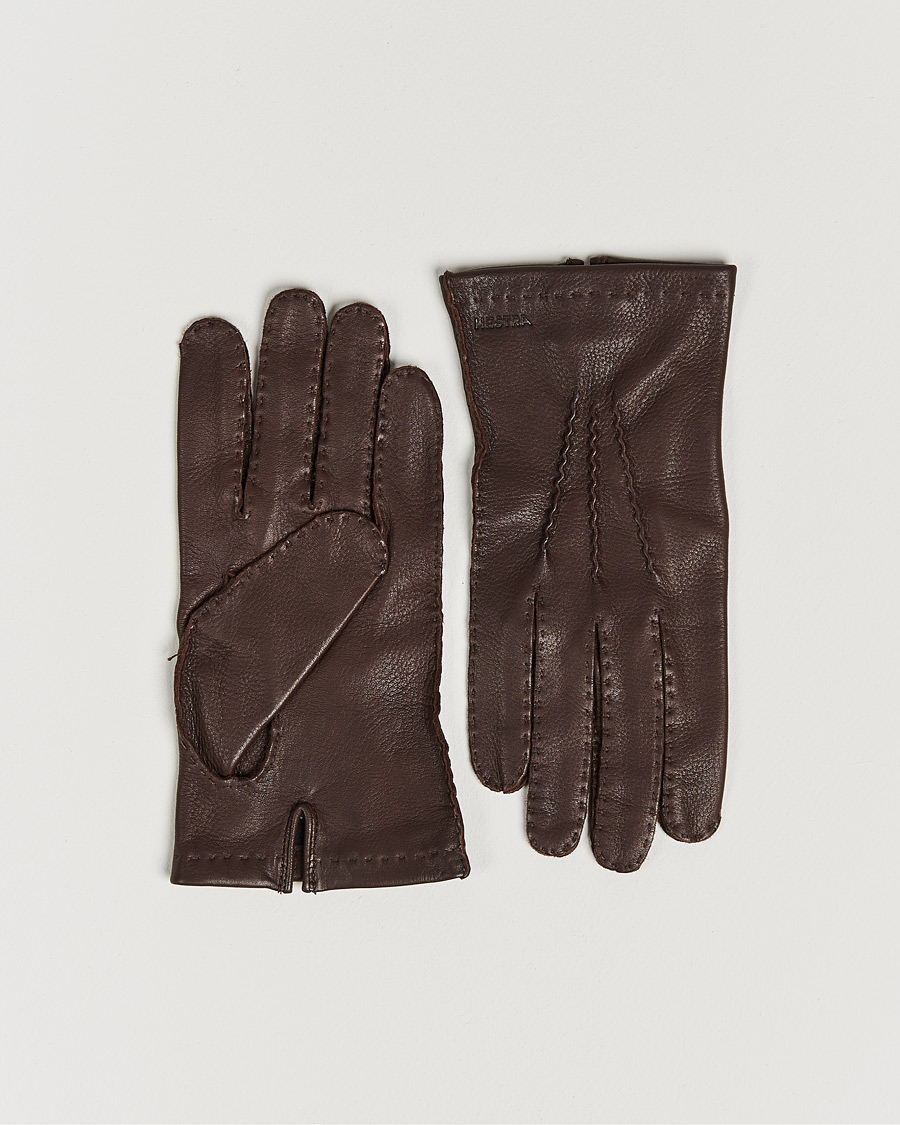 Mies |  | Hestra | Henry Unlined Deerskin Glove Chocolate