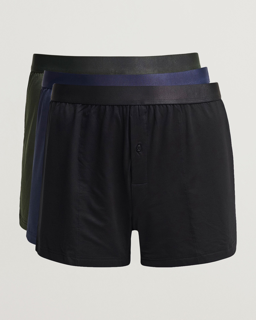Mies | New Nordics | CDLP | 3-Pack Boxer Shorts Black/Army/Navy